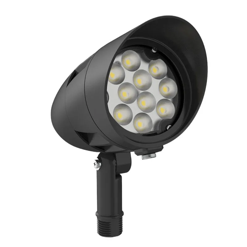 LED X-Gen Bullet Flood Light, 15 Watt, 1800 Lumens, 3000K, 4000K, or 5000K, 120-277V, Black Finish — Warehouse Lighting LED Flood Lights 15.0W 3000K