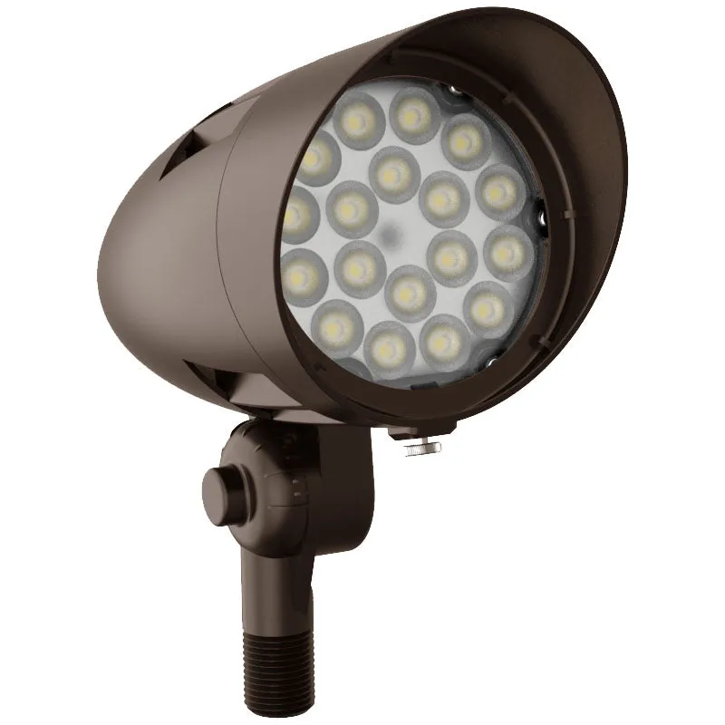 LED X-Gen Bullet Flood Light, 10W/20W/30W Selectable, 3700 Lumens, 3000K, 4000K, or 5000K, 120-277V, Dark Bronze Finish — Warehouse Lighting LED Flood Lights 10.0W 3000K