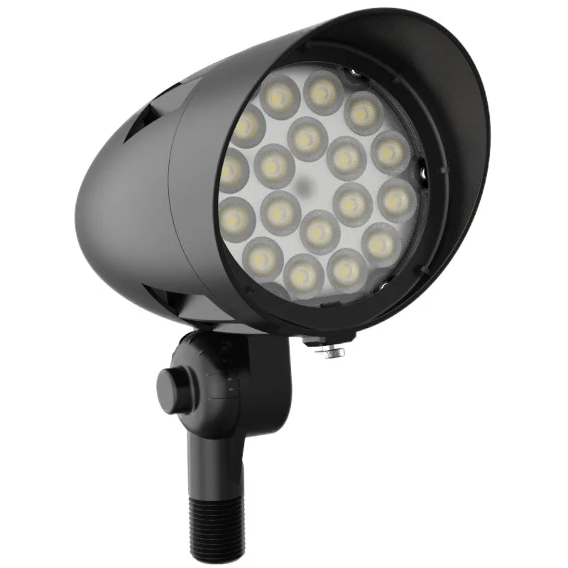 LED X-Gen Bullet Flood Light, 10W/20W/30W Selectable, 3700 Lumens, 3000K, 4000K, or 5000K, 120-277V, Black Finish — Warehouse Lighting LED Flood Lights 10.0W 3000K
