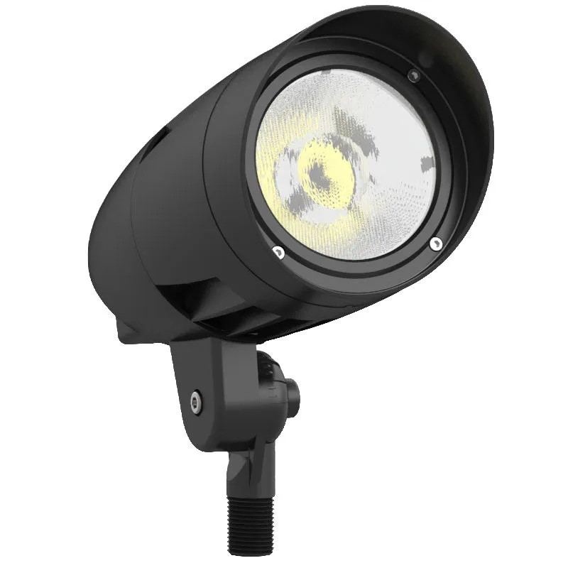LED X-Gen Bullet Flood Light, 10W/20W/30W Selectable, 3600 Lumens, CCT Selectable 3000K/4000K/5000K, 120-277V, Black Finish — Warehouse Lighting LED Flood Lights 10.0W 3000K