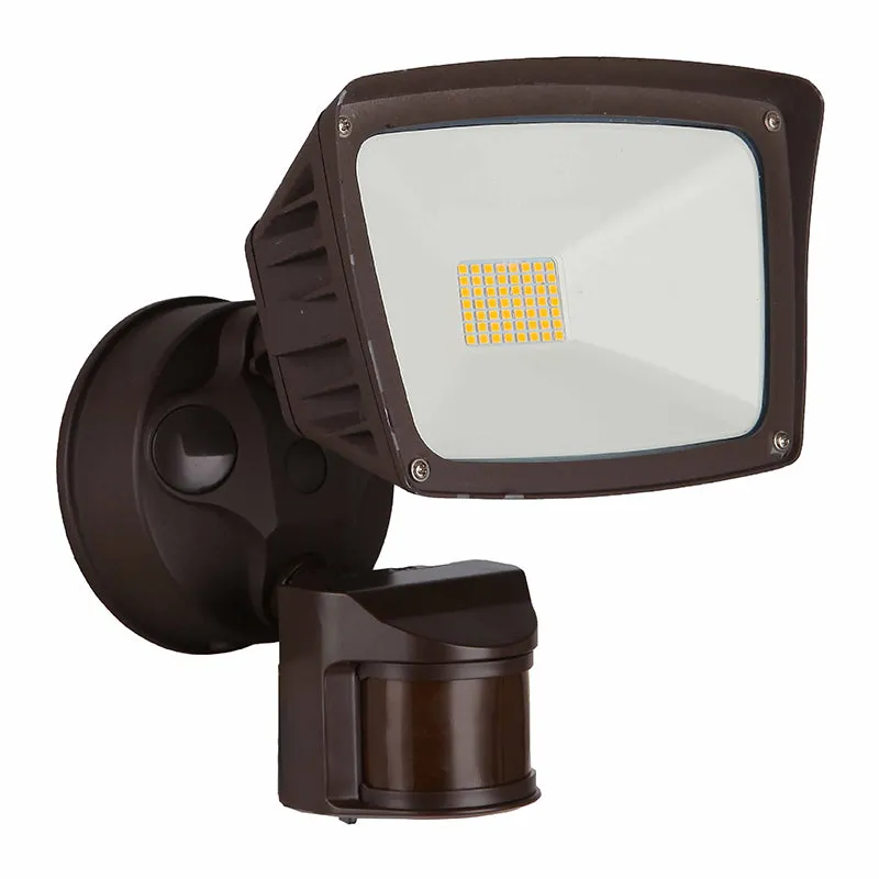 LED Dimmable Security Light, 3400 Lumens, 40 Watt, 120V, CCT Selectable, Bronze or White Finish — Warehouse Lighting LED Lighting Controls 40.0W 3000K