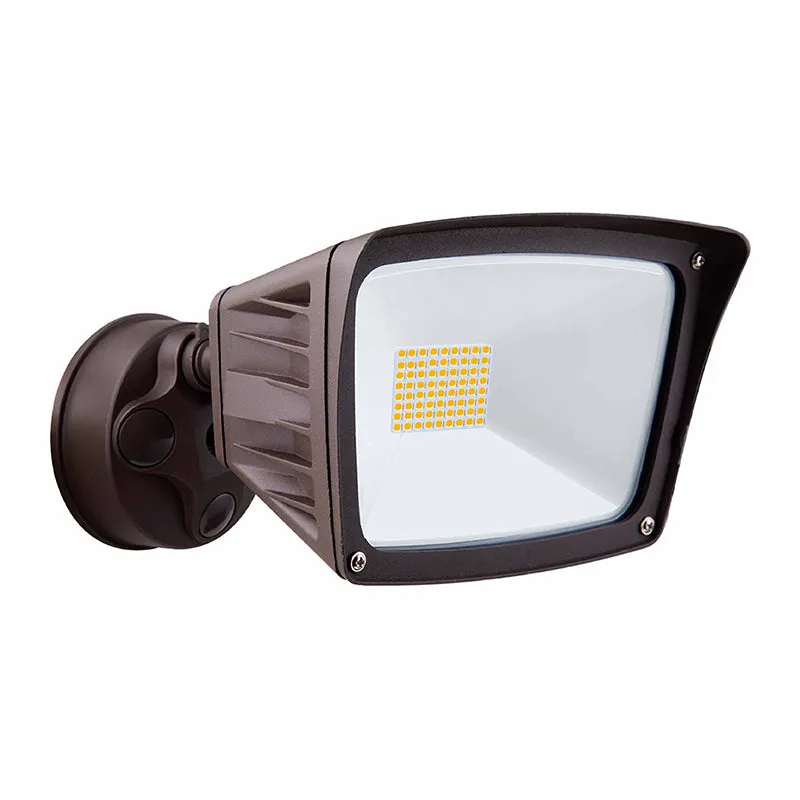 LED Dimmable Security Light, 3400 Lumens, 28 watt, 120V, CCT Selectable, Bronze or White Finish — Warehouse Lighting LED Lighting Controls 28.0W 3000K