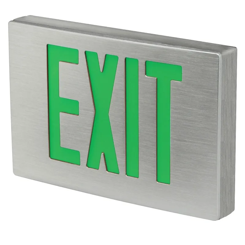 LED Die-Cast Aluminum Exit Sign, Universal Single/Double faced, Green — Warehouse Lighting LED Exit & Emergency  