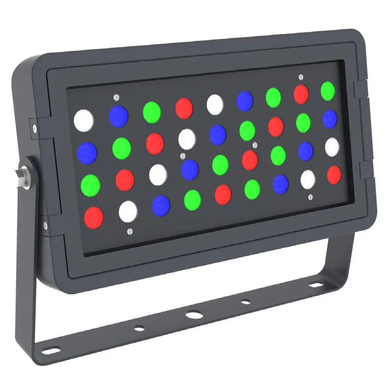 Smart App Compatible RGBW Square Flood Light, 3300 Lumens, 96 Watts, 120-277V — Warehouse Lighting LED Flood Lights 96.0W 