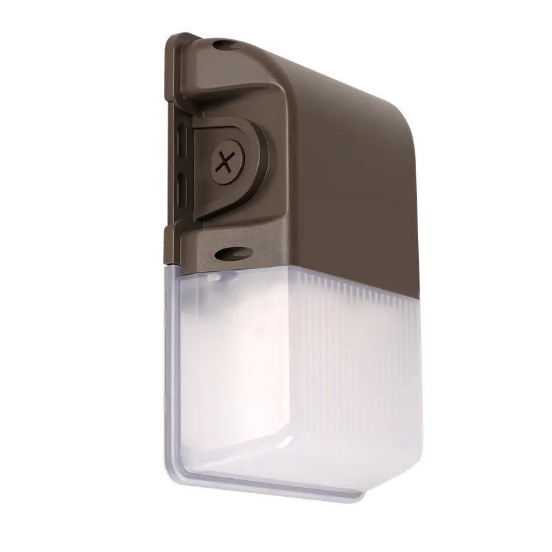 LED Mini Wall Pack with Photocell, 24 Watt, 3300 Lumens, Wattage and CCT Selectable,120-277V, Dark Bronze Finish — Warehouse Lighting LED Wall Lights 24.0W 