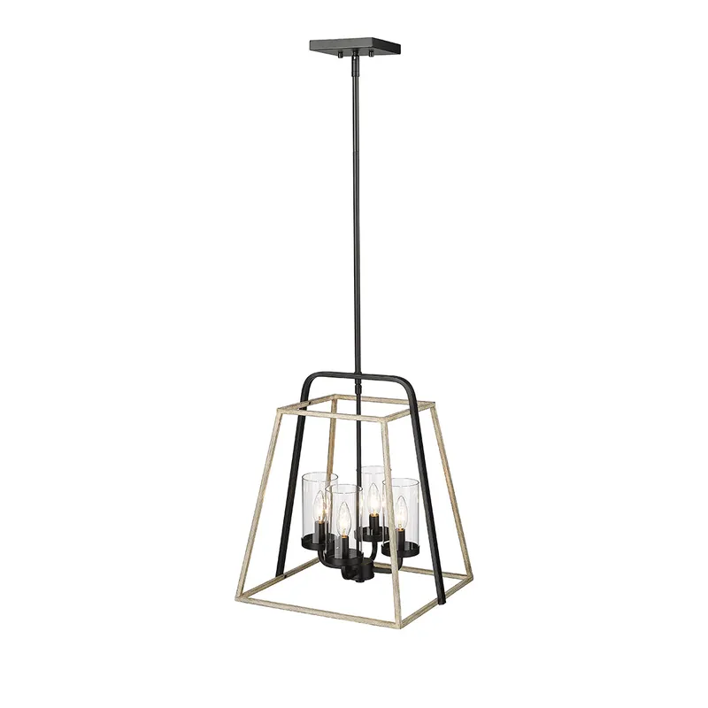 Millennium Lighting 4 Light Pendant, Bonnie Collection, Matte Black/Grey Wood — Warehouse Lighting LED Landscape Lights  