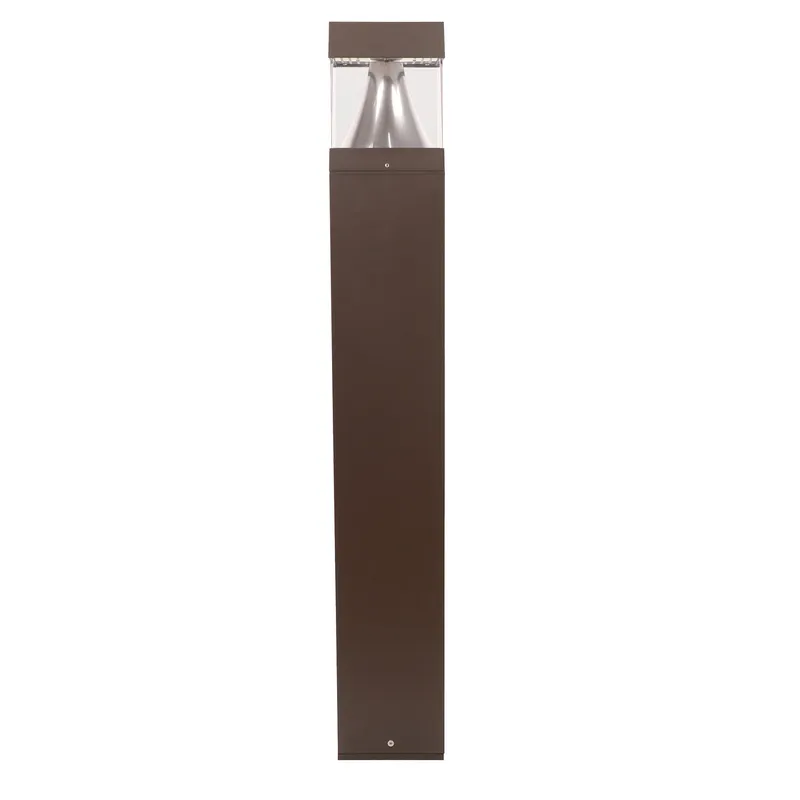 6" LED Square Bollards, 3000 Lumens, CCT Selectable, 120-277V, Bronze — Warehouse Lighting LED Bollards & Pathway Lights  3000K