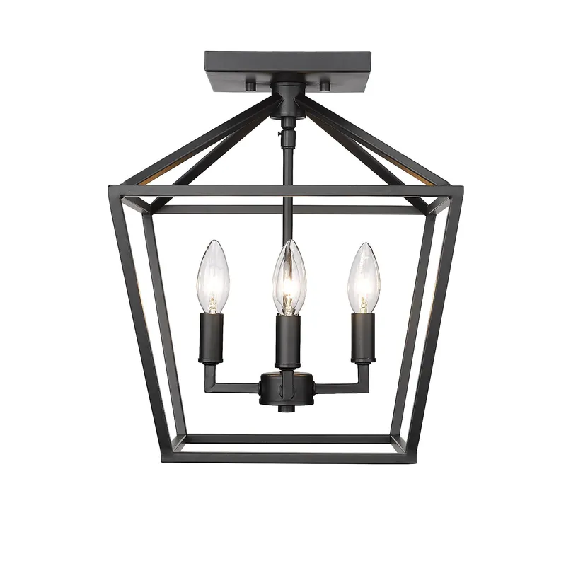 Millennium Lighting Four Light Semi Flush Mount Ceiling Light (Available in Matte Black, Modern Gold, Satin Nickel) — Warehouse Lighting LED Post Top Lights 60.0W 