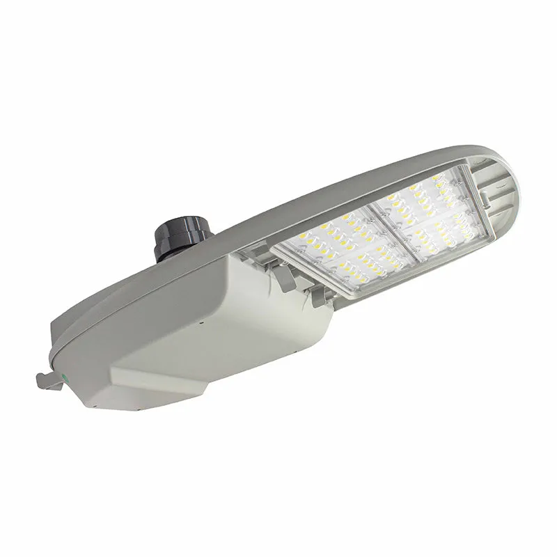 LED Roadway/CobraHead Light, 150 Watt, 120-277V, 21000 Lumens, 3000K, Light Gray Finish — Warehouse Lighting LED Flood Lights 150.0W 3000K