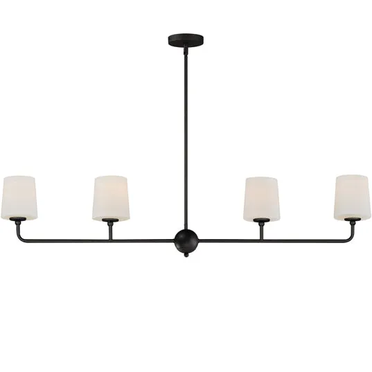 Bristol 4-Light Linear Chandelier (Available in Anthracite, Satin Brass, or Satin Nickel) — Warehouse Lighting LED Linear Lights 60.0W 