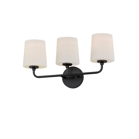 Bristol 3-Light Bath Vanity (Available in Black, Satin Brass, and Satin Nickel) — Warehouse Lighting LED Wall Lights 60.0W 