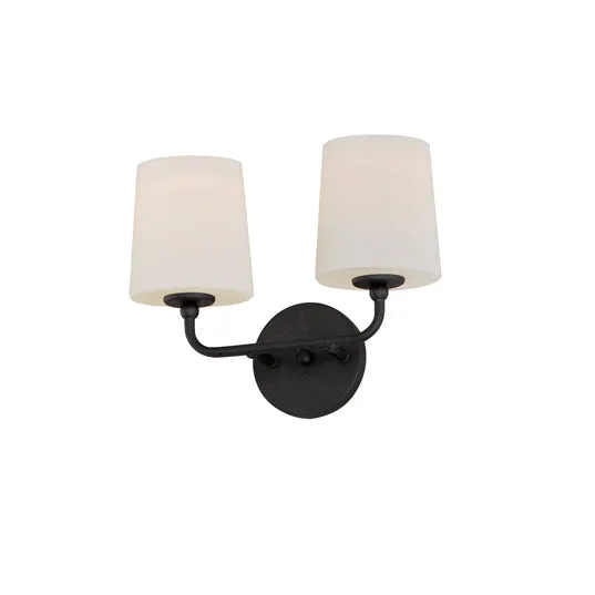 Bristol 2-Light Wall Sconce (Available in Anthracite, Black, Satin Brass, or Satin Nickel) — Warehouse Lighting LED Wall Lights 60.0W 