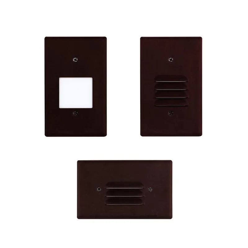 Vertical & Horizontal Step Light, 2W, 120V, Bronze or White — Warehouse Lighting LED Bollards & Pathway Lights 2.0W 2700K