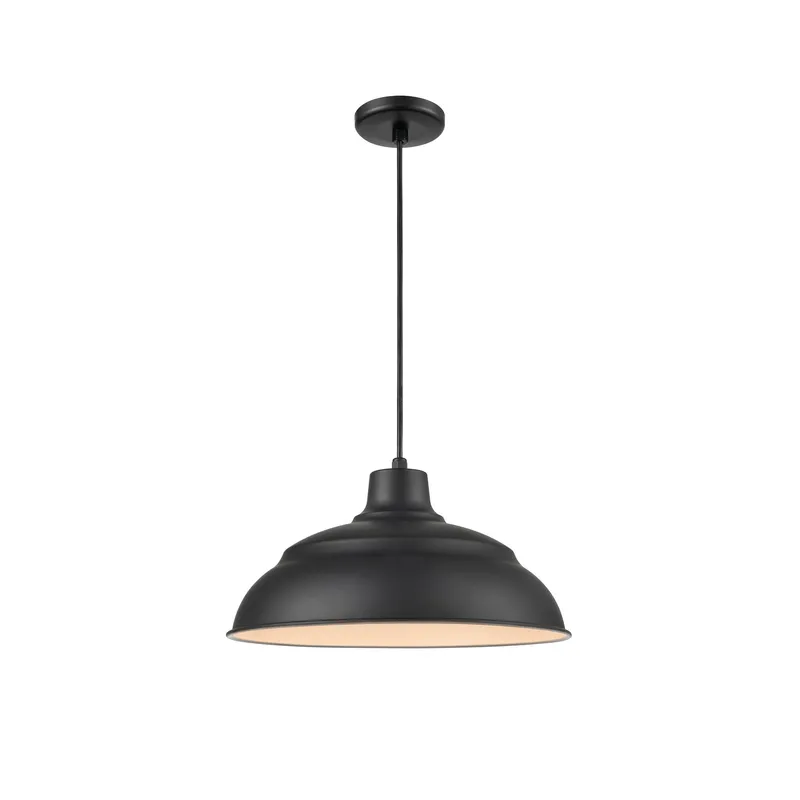 Millennium Lighting LED Outdoor 14" RLM Cord Hung Warehouse Shade Pendant Light — Warehouse Lighting LED Landscape Lights 11.0W 3000K