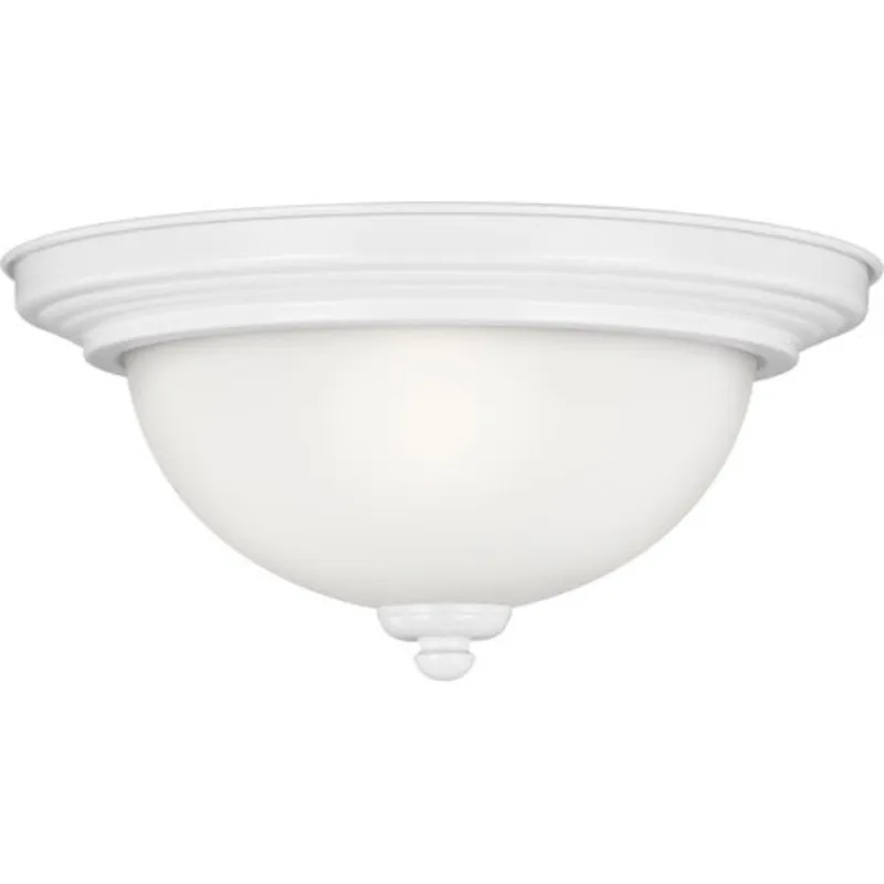 Geary 2 Light 13"  White Flush Mount Ceiling Light — Warehouse Lighting LED Post Top Lights 60.0W 
