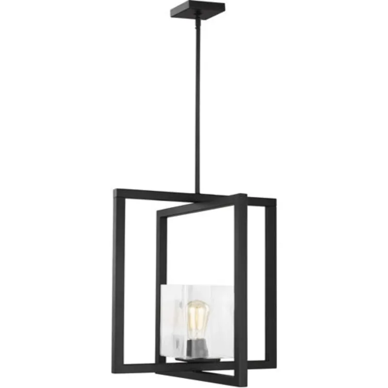 Mitte 1 Light 17" Midnight Black Pendant Ceiling Light — Warehouse Lighting LED Landscape Lights  