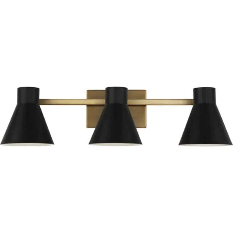 Towner 3 Light 26" Black Wall Bath Fixture Wall Light — Warehouse Lighting LED Wall Lights  