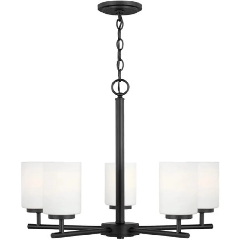 Oslo 5 Light 24" Chandelier Ceiling Light, Midnight Black — Warehouse Lighting LED Landscape Lights  