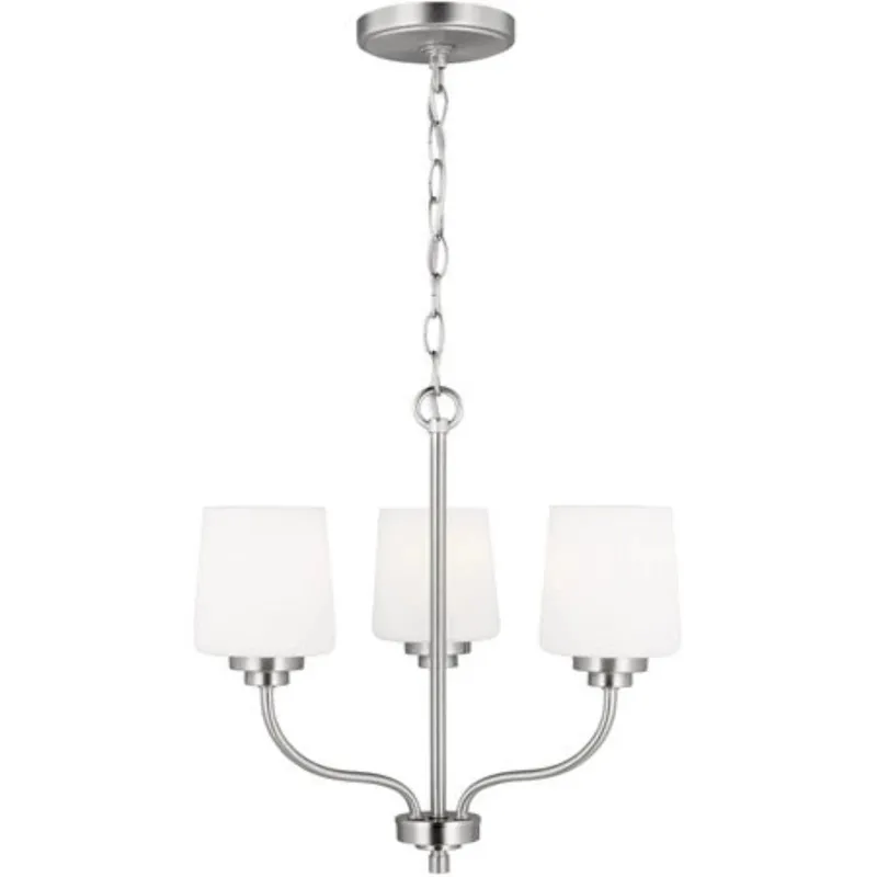 Windom 3 Light 18" Brushed Nickel Chandelier Ceiling Light — Warehouse Lighting LED Landscape Lights  