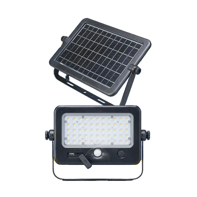 Off-Grid LED Solar Multifunctional Flood Light, 1100 Lumens, 4000K — Warehouse Lighting LED Flood Lights  4000K