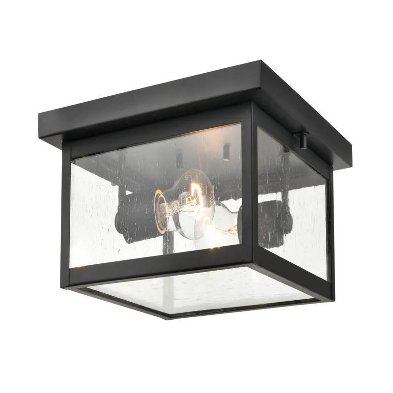 Millennium Lighting 2 Light 5" Outdoor Flush Mount Ceiling Light, Evanton Collection — Warehouse Lighting LED Post Top Lights 60.0W 