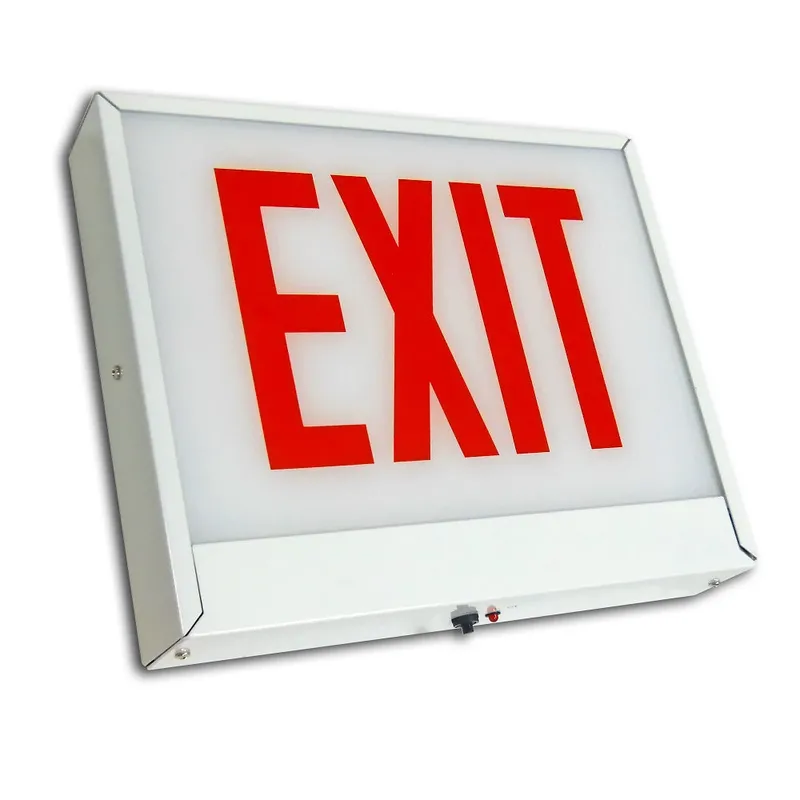 Chicago Approved Steel Exit/Stair Sign, Single/Double Face, Red Letter — Warehouse Lighting LED Exit & Emergency  
