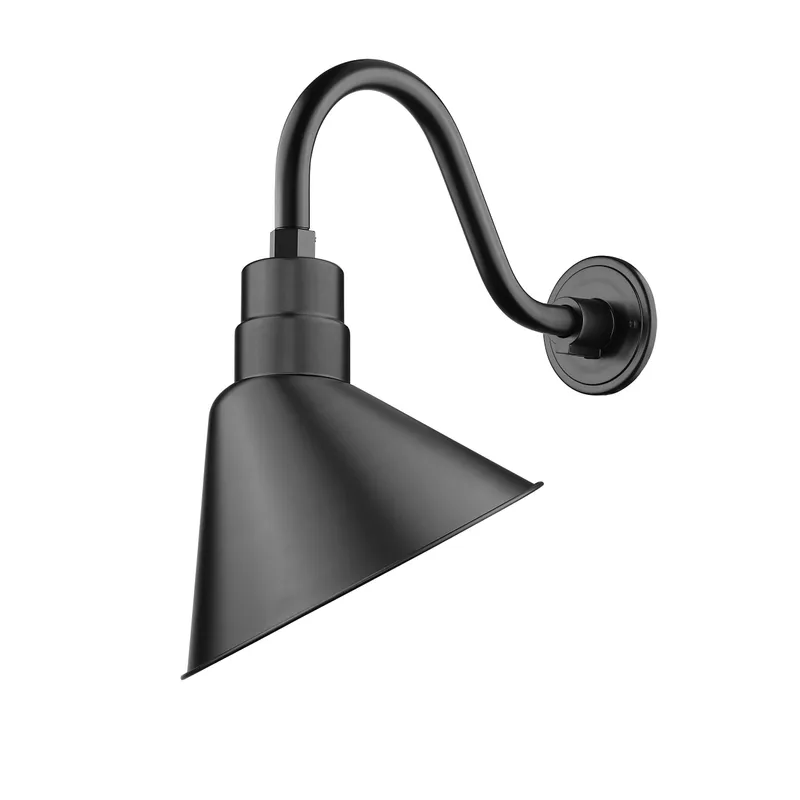 Millennium Lighting RLM 1 Light, 12" Angle Shade, 15" Gooseneck, Wall Sconce — Warehouse Lighting LED Wall Lights  