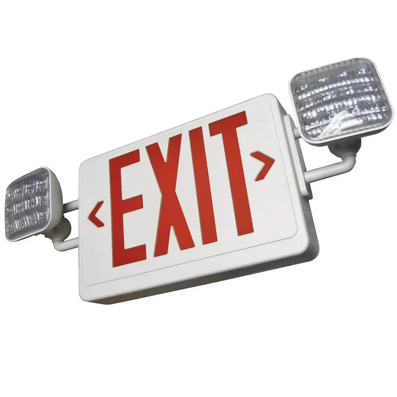 LED Exit/Emergency Combo, Universal Single/Double Face, Red or Green — Warehouse Lighting LED Exit & Emergency  