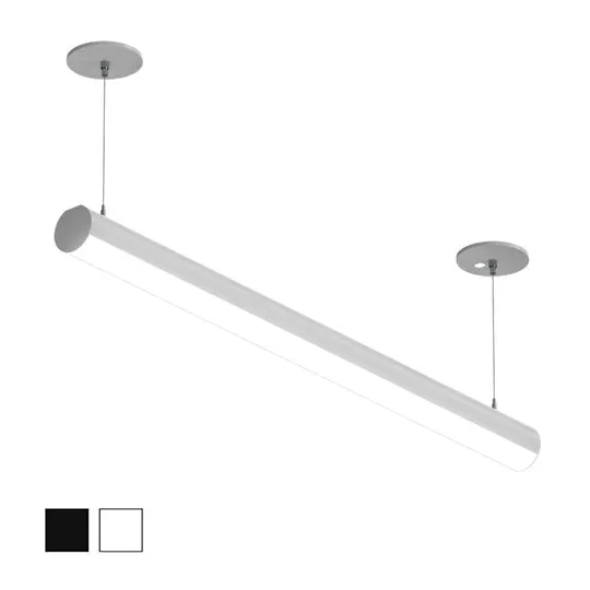 8 FT LED Suspended Linear Fixture G2, 9600 Lumen Max, 80W, CCT Selectable, 120-277V, White or Black Finish — Warehouse Lighting LED Linear Lights 80.0W 3000K