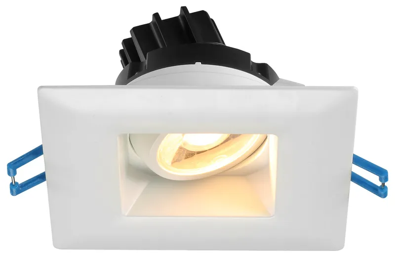 3″ Square Regressed Gimbal LED, 7.5W, Selectable CCT and Multiple Finishes — Warehouse Lighting LED Downlights 7.5W 2700K