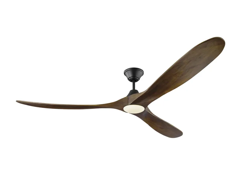 70" Maverick Max LED - Matte Black w/ Walnut Blades — Warehouse Lighting LED Post Top Lights  