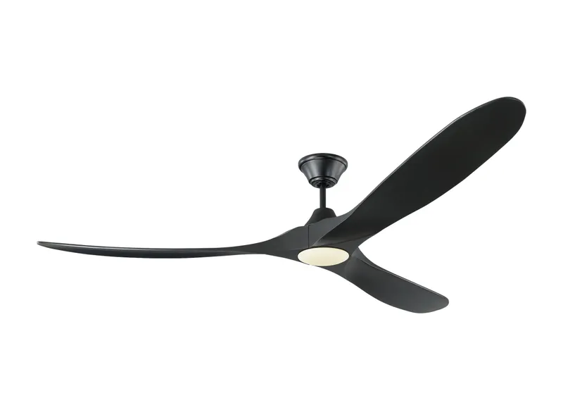 70" Maverick Max LED - Matte Black w/ Matte Black Blades — Warehouse Lighting LED Post Top Lights  