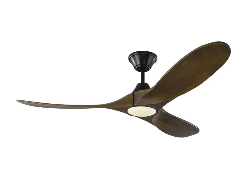52" Maverick II LED - Matte Black w/ Walnut Blades — Warehouse Lighting LED Post Top Lights  