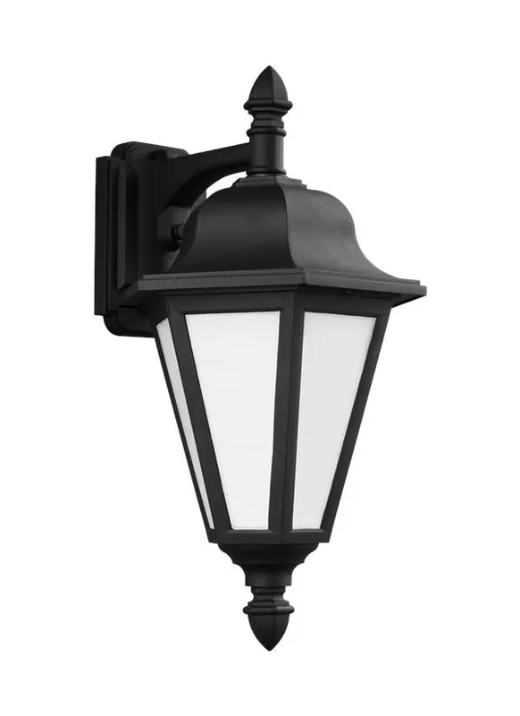 Brentwood Collection - Medium One Light Outdoor Wall Lantern | Finish: Black - 89825-12 — Warehouse Lighting LED Wall Lights  