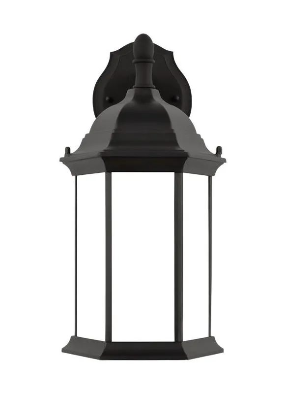Sevier Collection - Medium One Light Downlight Outdoor Wall Lantern | Finish: Black - 8938751EN3-12 — Warehouse Lighting LED Downlights  