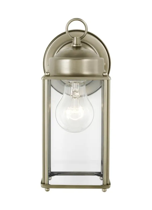 New Castle Collection - Large One Light Outdoor Wall Lantern | Finish: Antique Brushed Nickel - 8593-965 — Warehouse Lighting LED Wall Lights  
