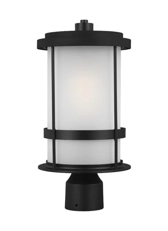 Wilburn Collection - One Light Outdoor Post Lantern | Finish: Black - 8290901-12 — Warehouse Lighting LED Lighting Controls  