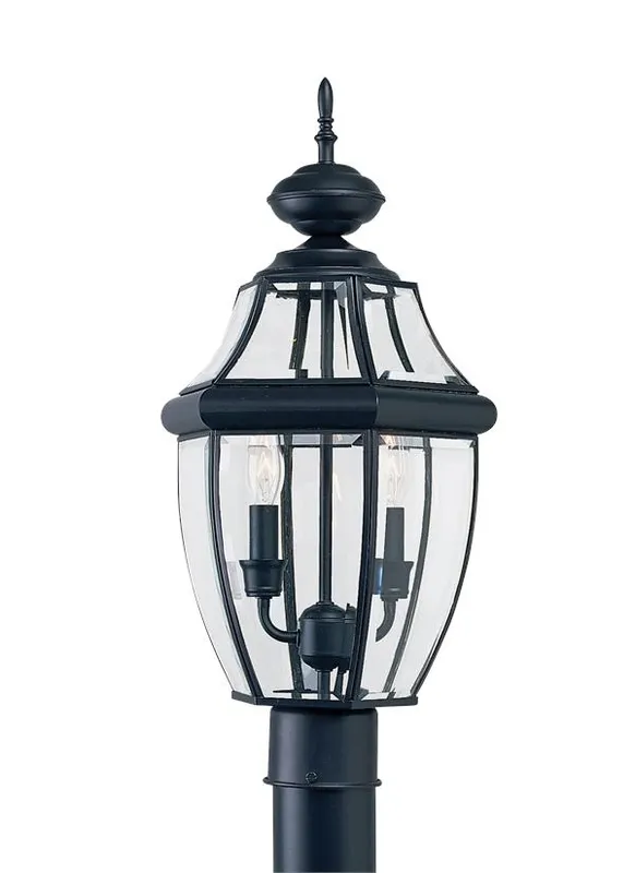 Lancaster Collection - Two Light Outdoor Post Lantern | Finish: Black - 8229EN-12 — Warehouse Lighting LED Lighting Controls  