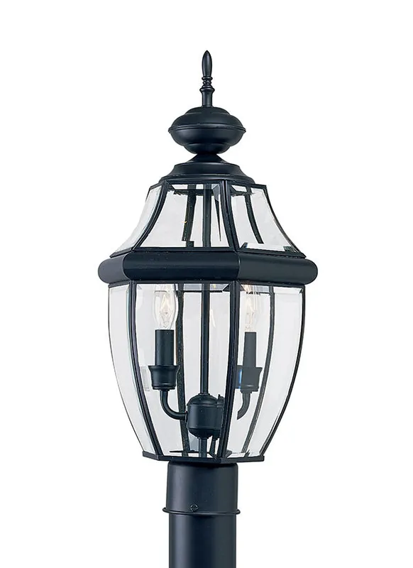 Lancaster Collection - Two Light Outdoor Post Lantern | Finish: Black - 8229-12 — Warehouse Lighting LED Lighting Controls  