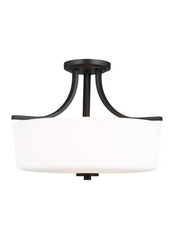 Three Light Semi-Flush Mount Finish: Midnight Black - 7728803-112 — Warehouse Lighting LED Post Top Lights  