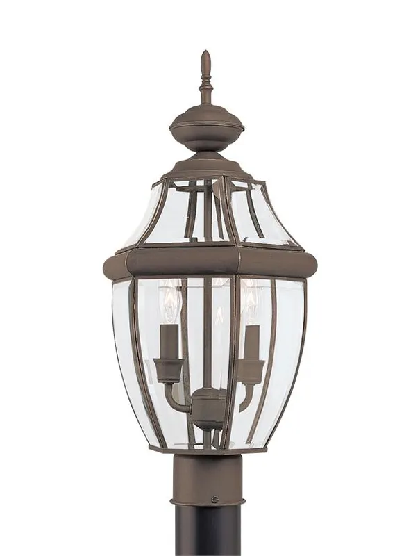 Lancaster Collection - Two Light Outdoor Post Lantern | Finish: Antique Bronze - 8229EN-71 — Warehouse Lighting LED Lighting Controls  
