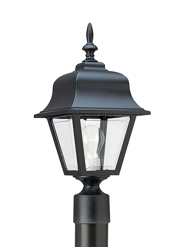 Polycarbonate Outdoor Collection - One Light Outdoor Post Lantern | Finish: Black - 8255-12 — Warehouse Lighting LED Lighting Controls  