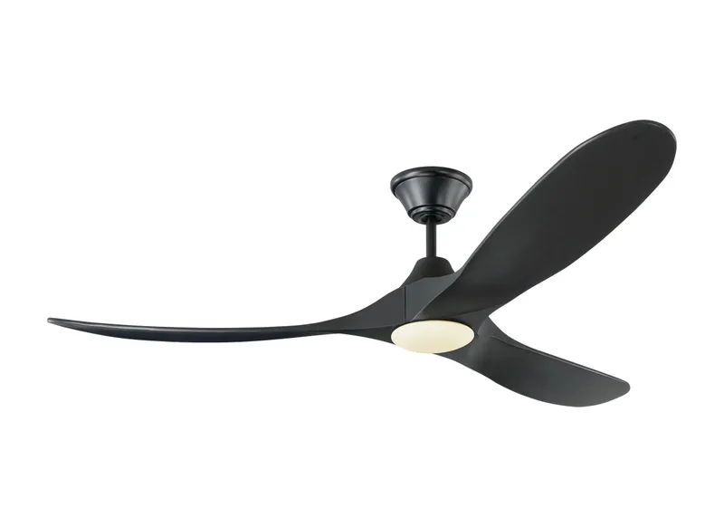 60" Maverick LED - Matte Black w/ Matte Black Blades — Warehouse Lighting LED Post Top Lights  