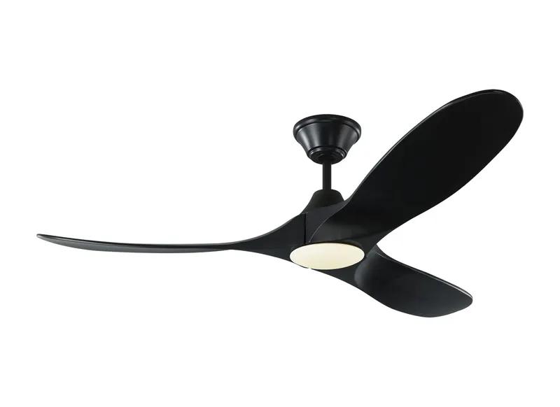 52" Maverick II LED - Matte Black w/ Matte Black Blades — Warehouse Lighting LED Post Top Lights  