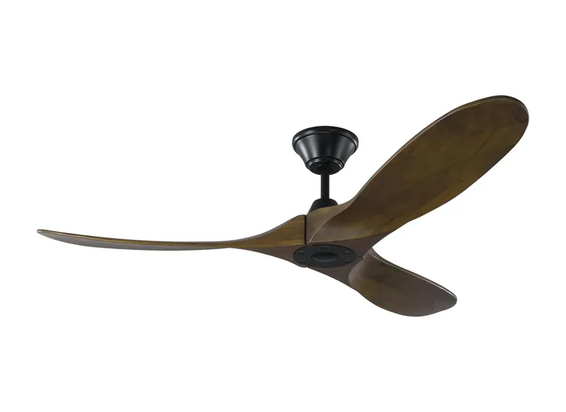 52" Maverick II - Matte Black w/ Walnut Blades — Warehouse Lighting LED Post Top Lights  