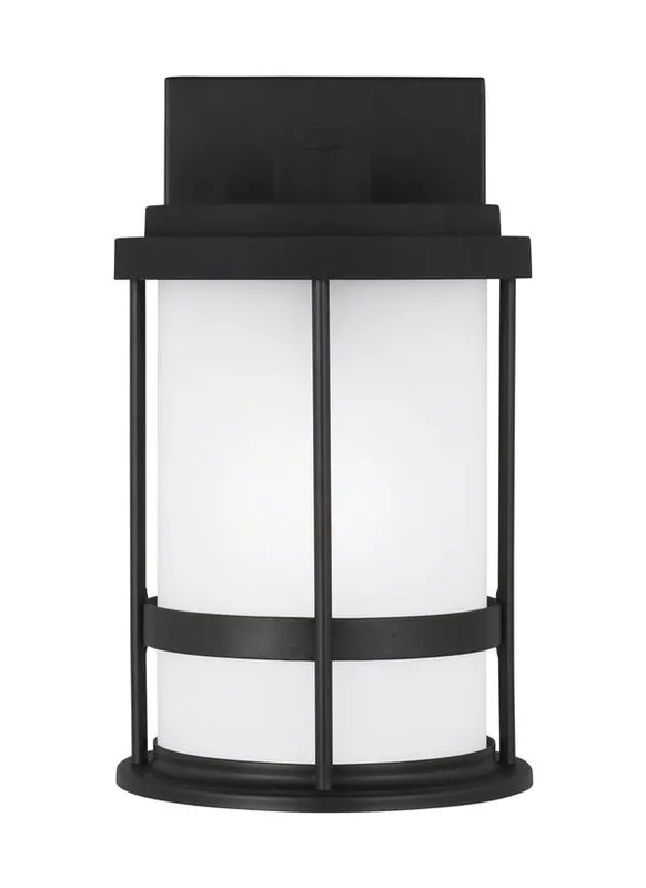 Wilburn Collection - Small One Light Outdoor Wall Lantern | Finish: Black - 8590901-12 — Warehouse Lighting LED Wall Lights  