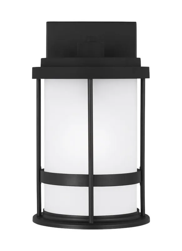 Wilburn Collection - Small One Light Outdoor Wall Lantern | Finish: Black - 8590901EN3-12 — Warehouse Lighting LED Wall Lights  
