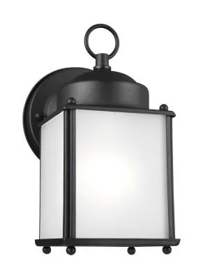 New Castle Collection - One Light Outdoor Wall Lantern | Finish: Black - 8592001-12 — Warehouse Lighting LED Wall Lights  