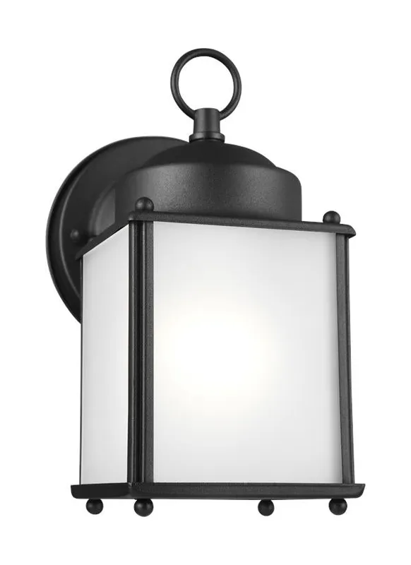 New Castle Collection - One Light Outdoor Wall Lantern | Finish: Black - 8592001EN3-12 — Warehouse Lighting LED Wall Lights  