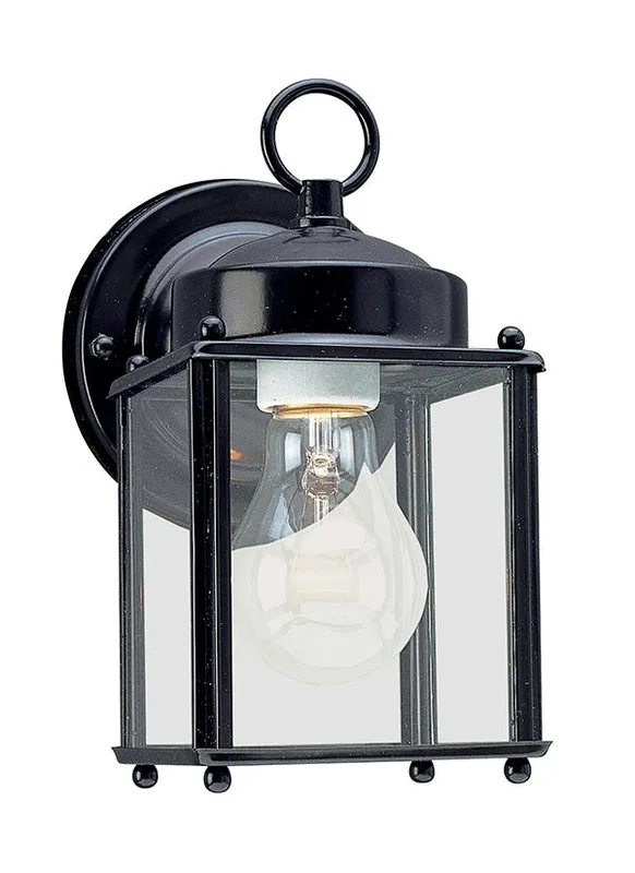 New Castle Collection - One Light Outdoor Wall Lantern | Finish: Black - 8592-12 — Warehouse Lighting LED Wall Lights  